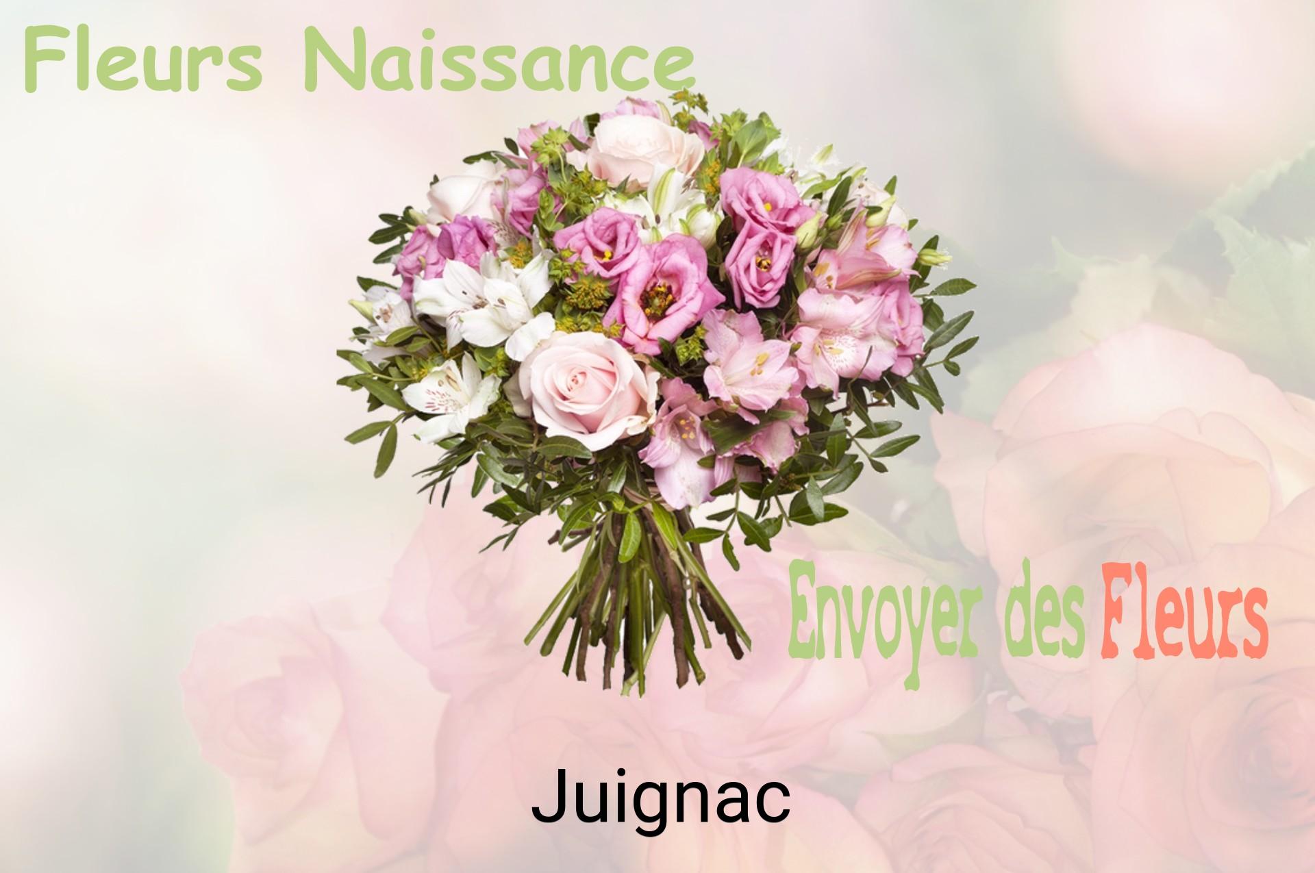 Bouquet de fleurs de naissance livré à Juignac