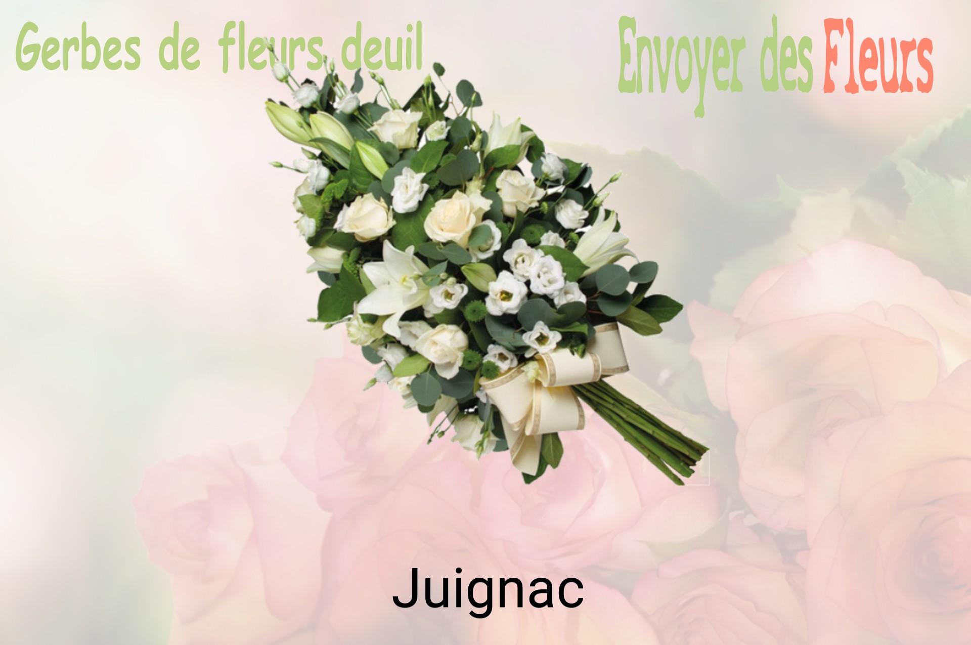 Gerbe de fleurs de deuil livrée à Juignac